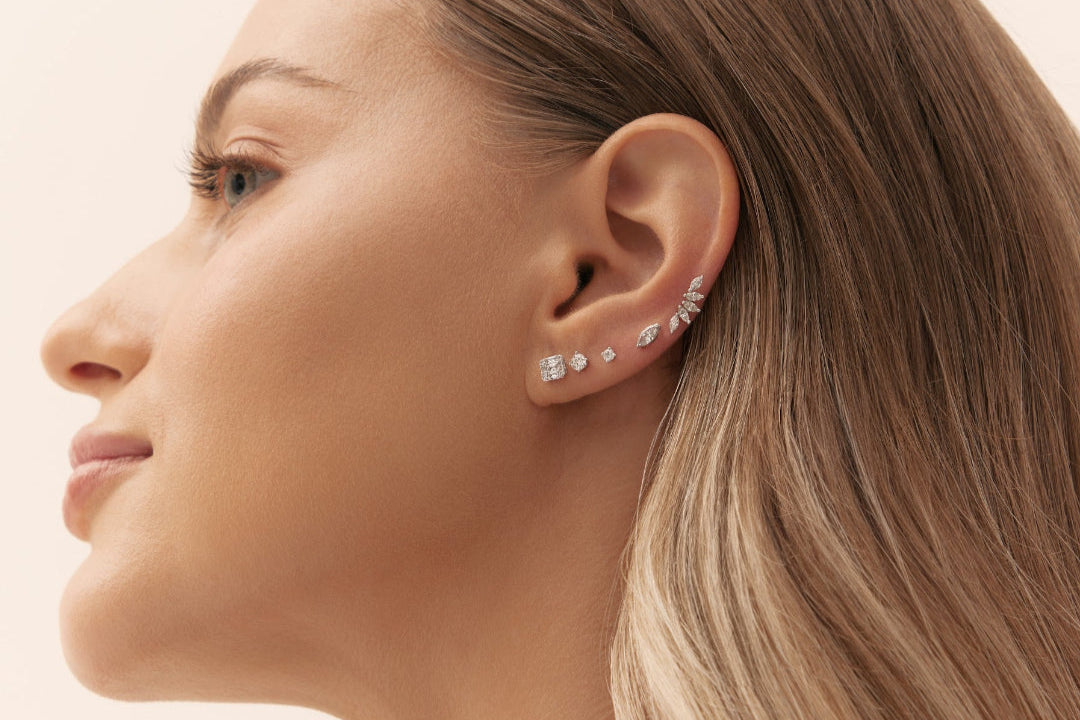 Diamond piercing in white gold