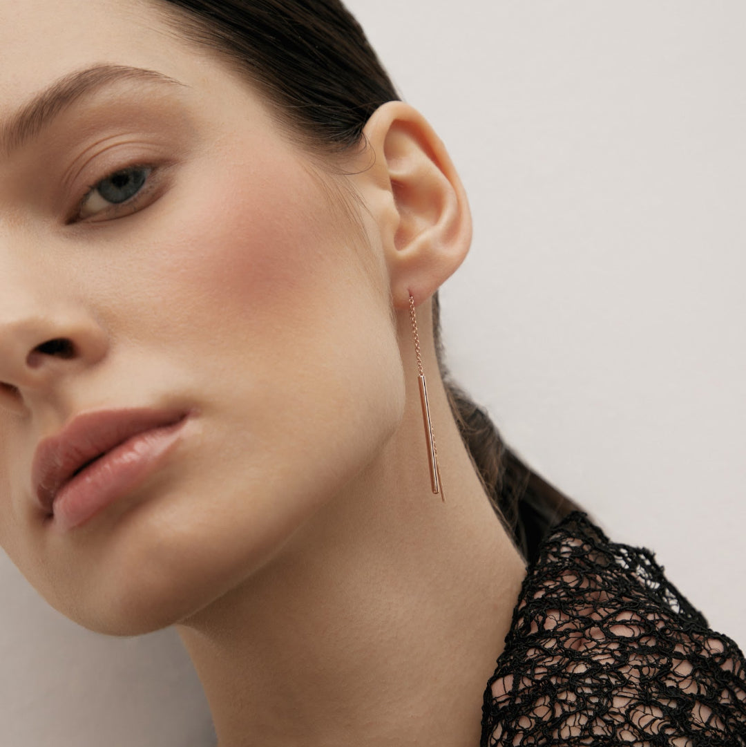 Rose gold dangle earrings
