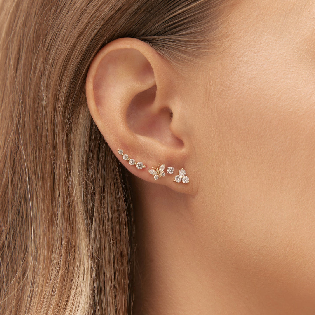 Diamond piercing in yellow gold