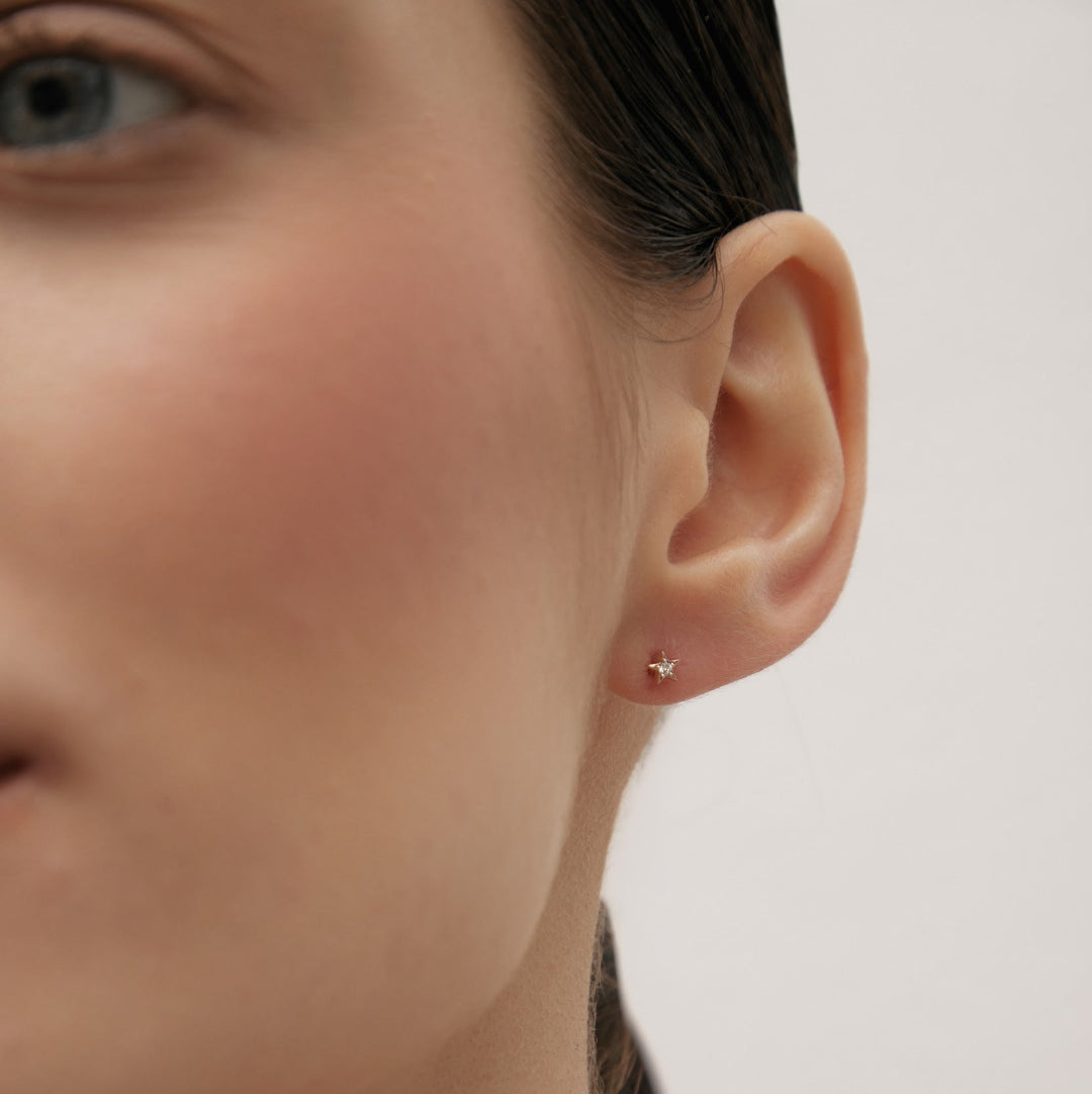 Diamond earrings in rose gold