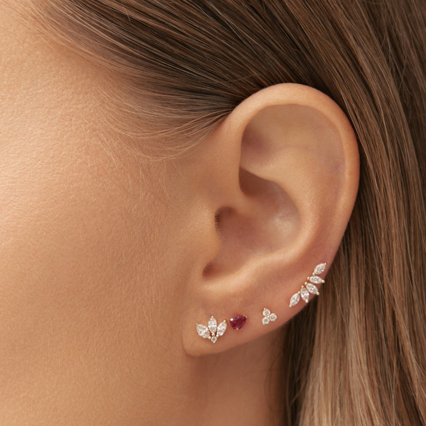 Ruby piercing in white gold