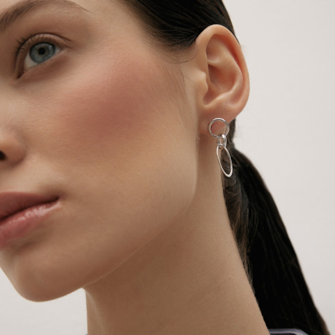 White gold earrings