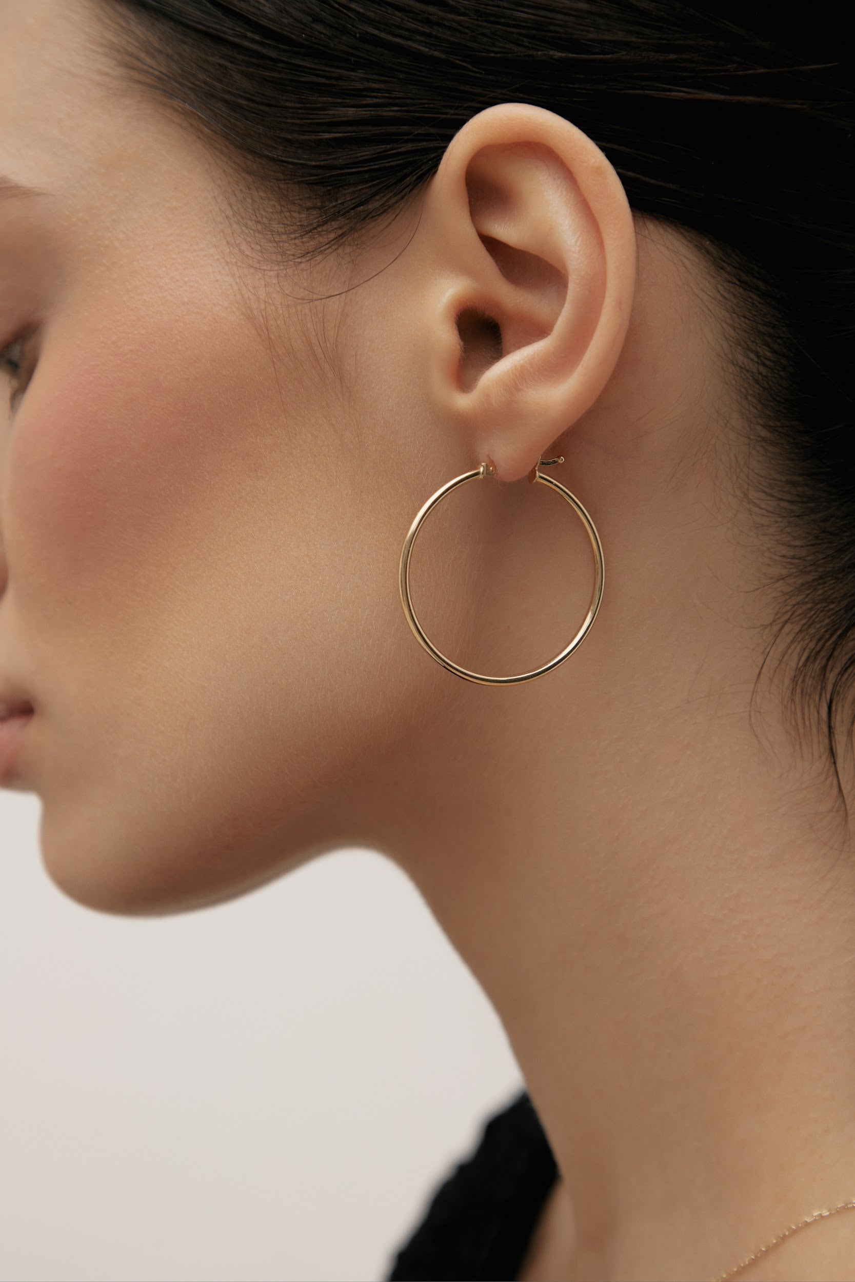 White gold hoop earrings